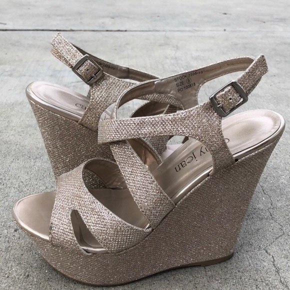 🆕 CATHY JEAN sparkly wedges *SIZE 9* - Picture 3 of 5